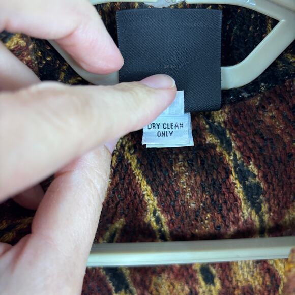 Candiss Cole Vintage 100% Silk Jacket Medium Snake Reptile Print Orange Green - Picture 9 of 10